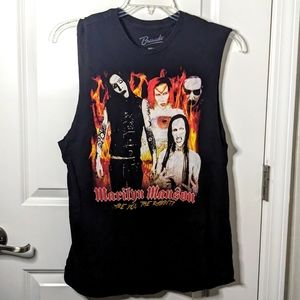 100%Cotton Marilyn Manson Muscle Tee Shirt Dress Bravado Cut Out Unisex M Goth